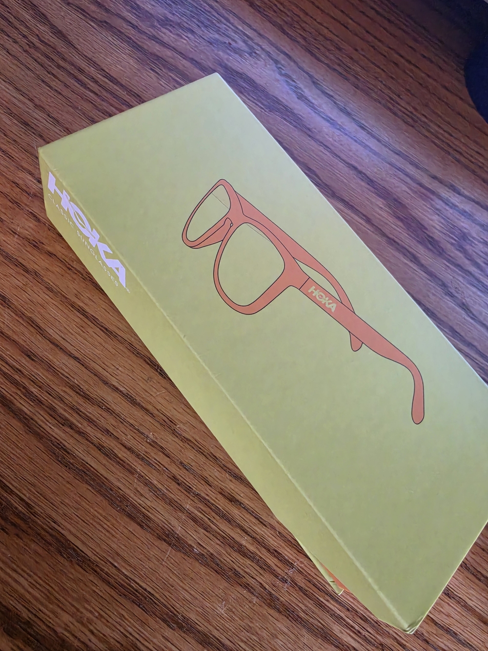 HOKA Green Sunglasses Case with Orange Illustration